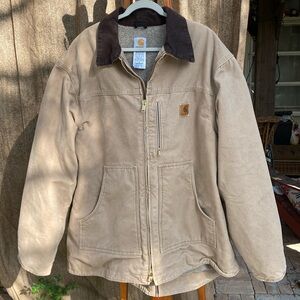 Carhartt sherpa lined canvas jacket size men's 2XL tall